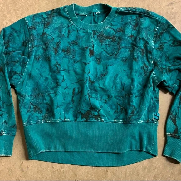 Joy Lab Teal and Black Acid Wash Cropped Sweatshirt Size XS - Picture 1 of 4